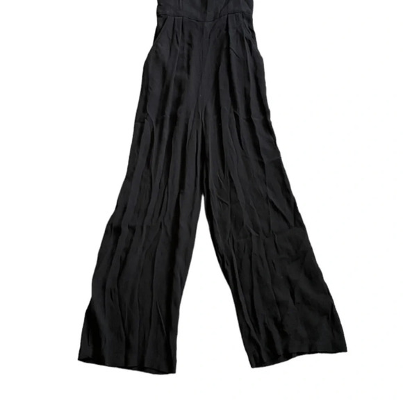 Revolve Jumpsuit Women’s XS Black Superdown Victoria Ruffle Wide Leg Classy - Picture 10 of 12